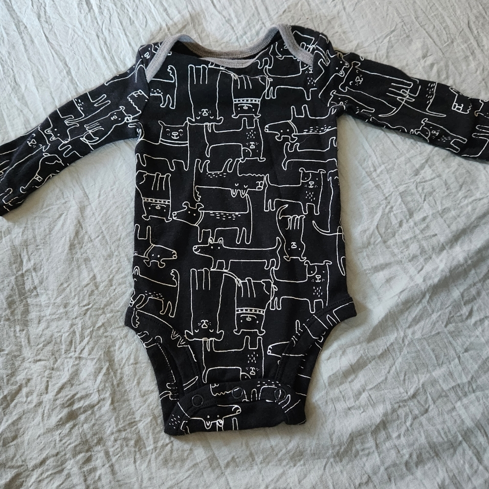 Carter's Black Long Sleeve Onesie